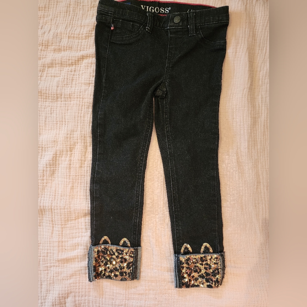 Vigoss leopard Sequin Pull On Jeans